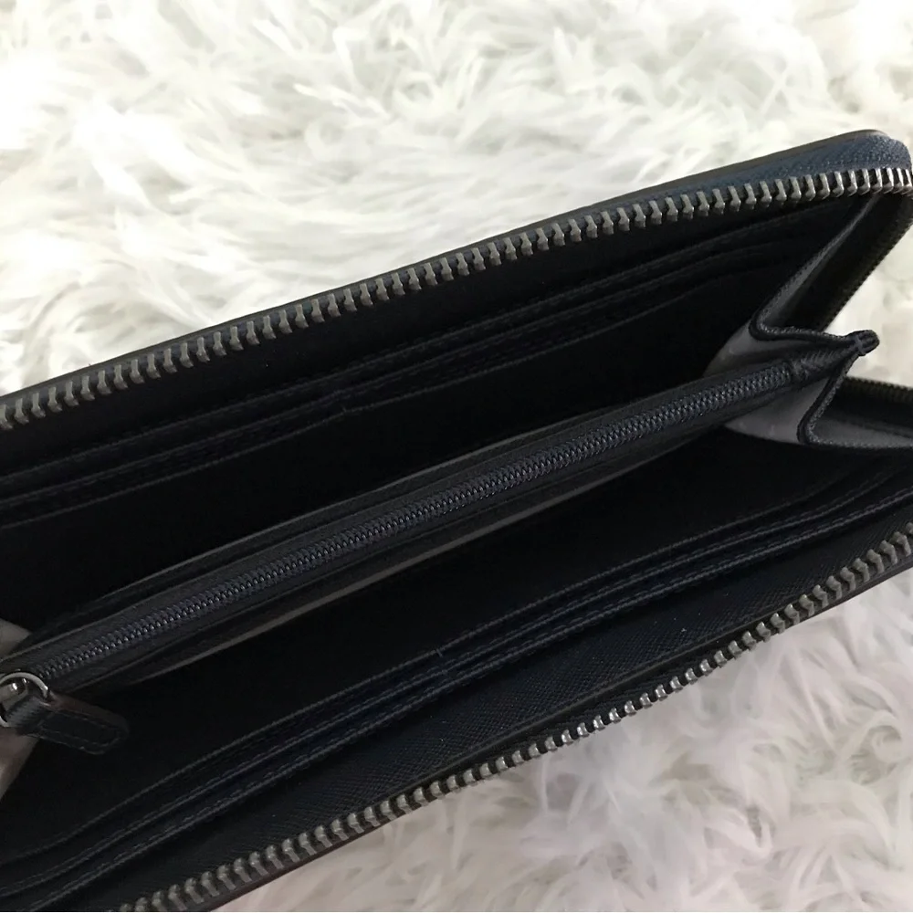 MICHAEL KORS Adele Midnight Leather Zip Around Continental Wallet‎